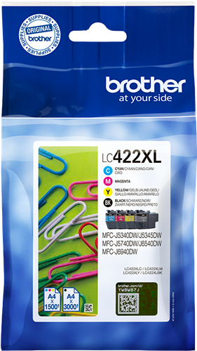 Brother LC-422XL zestaw czarny / cyan / magenta / żółty