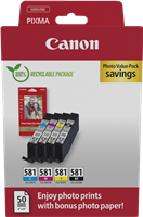 Canon CLI-581 czarny / cyan / magenta / żółty value pack