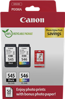 Canon PG-545 + CL-546 czarny / różne kolory / Biały value pack