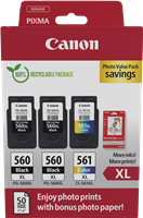 Canon PG-560XL+CL-561XL czarny / różne kolory / Biały value pack