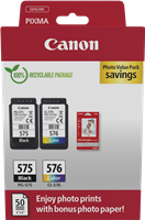 Canon PG-575+CL-576 czarny / różne kolory / Biały value pack