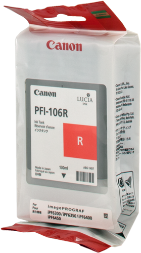 Canon PFI-106r Czerwony kardiż atramentowy