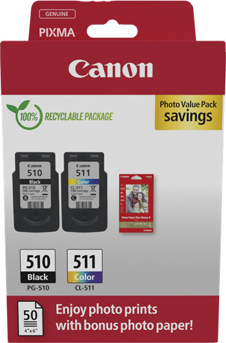 Canon PG-510+CL-511 czarny / różne kolory / Biały value pack