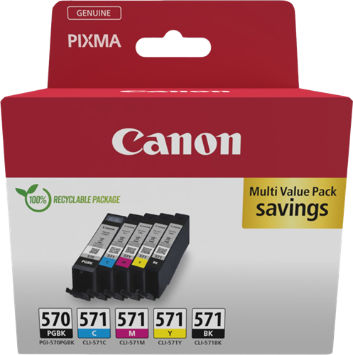 Canon PGI-570+CLI-571 zestaw czarny / czarny / cyan / magenta / żółty