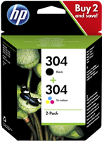 HP 304 zestaw czarny / różne kolory
