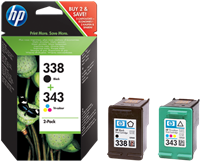 HP 338+343 zestaw czarny / różne kolory