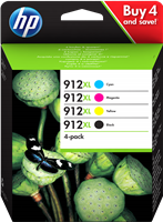 HP 912 XL zestaw czarny / cyan / magenta / żółty