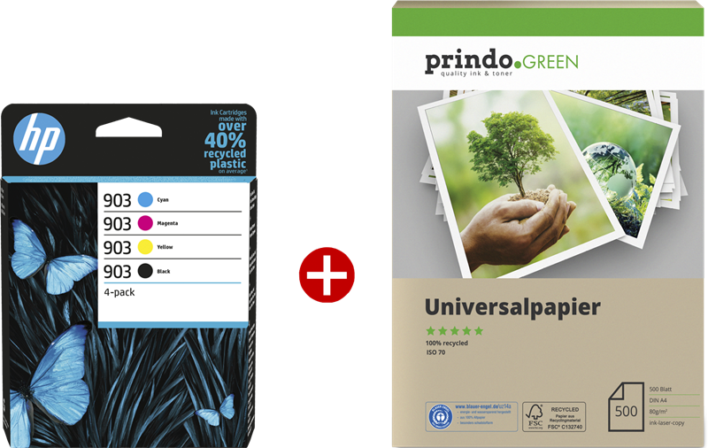 HP OfficeJet 6950 All-in-One + Prindo Green Recyclingpapier 500 Blatt