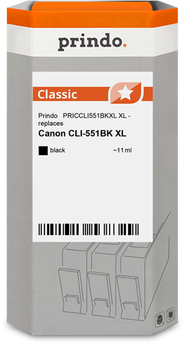 Prindo CLI-551XL czarny kardiż atramentowy