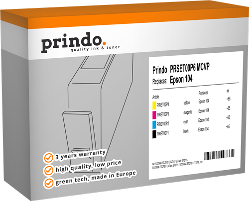 Prindo PRSET00P6 MCVP zestaw czarny / cyan / magenta / żółty