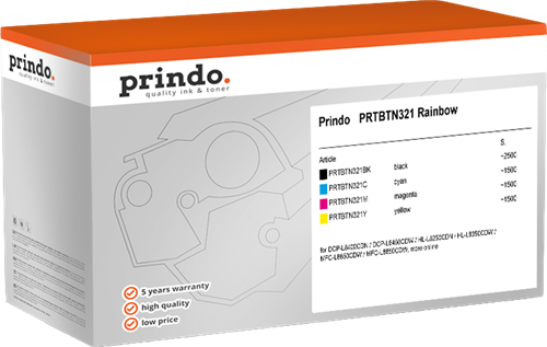 Prindo PRTBTN321 Rainbow czarny / cyan / magenta / żółty value pack
