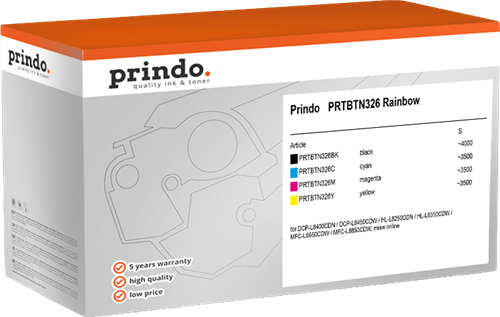 Prindo PRTBTN326 Rainbow czarny / cyan / magenta / żółty value pack