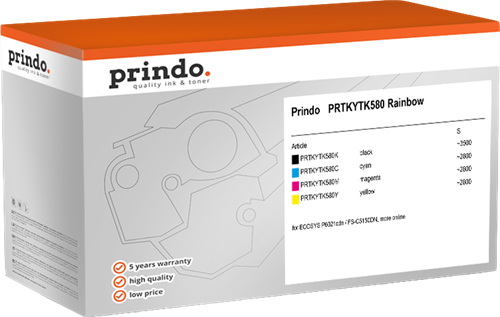 Prindo PRTKYTK580 Rainbow czarny / cyan / magenta / żółty value pack