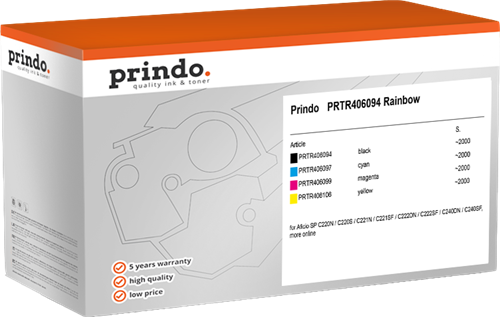 Prindo PRTR406094 Rainbow czarny / cyan / magenta / żółty value pack